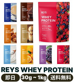 REYS レイズ ホエイ プロテイン 1kg 国内製造 ビタミン7種配合 WPCプロテイン ぷろていん ホエイプロテイン (ミックスベリー風味)　お試し 30g フルーツセット・お試し 30g カフェセット
