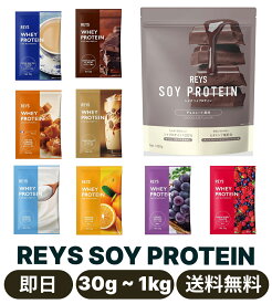 REYS レイズ ソイ プロテイン 1kg 国内製造 ビタミン7種配合 SOY ぷろていん ソイプロテイン (チョコレート風味)　お試し 30g フルーツセット・お試し 30g カフェセット