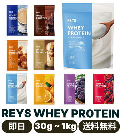 REYS レイズ ホエイ プロテイン 1kg 国内製造 ビタミン7種配合 WPCプロテイン ぷろていん ホエイプロテイン (ヨーグルト風味1kg)　お試し 30g フルーツセット・お試し 30g カフェセット