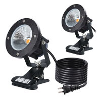 LEDクリップライト 12W 防水 電球色 2700K スポットライト 屋外 店舗用 照明 3m 防雨 コード付き 看板照…