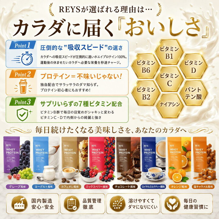 楽天市場】REYS レイズ ホエイ プロテイン お試し セット 個包装 30g 