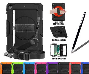 uXN[veN^[vDoo iPad 9.7 P[X iPad 6/5 V_[P[X 9.7C` (2018/2017)/Air/Air2/Pro 9.7Ή ϏՌ Jo[ y[t 360°]LbNX^h h~ ho h