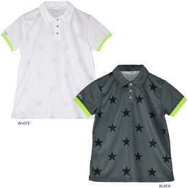 【FIVE STAR/ファイブスター】【ネコポス対応】NEON RIB STAR POLO ポロシャツ レディース ネオン 星柄fs222-301-002