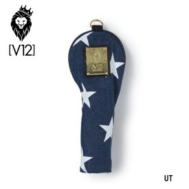 【V12・ヴィ・トゥエルブ】DENIM STAR HEAD COVER　ユーティリティー用ヘッドカバーネイビーV122210-AC03