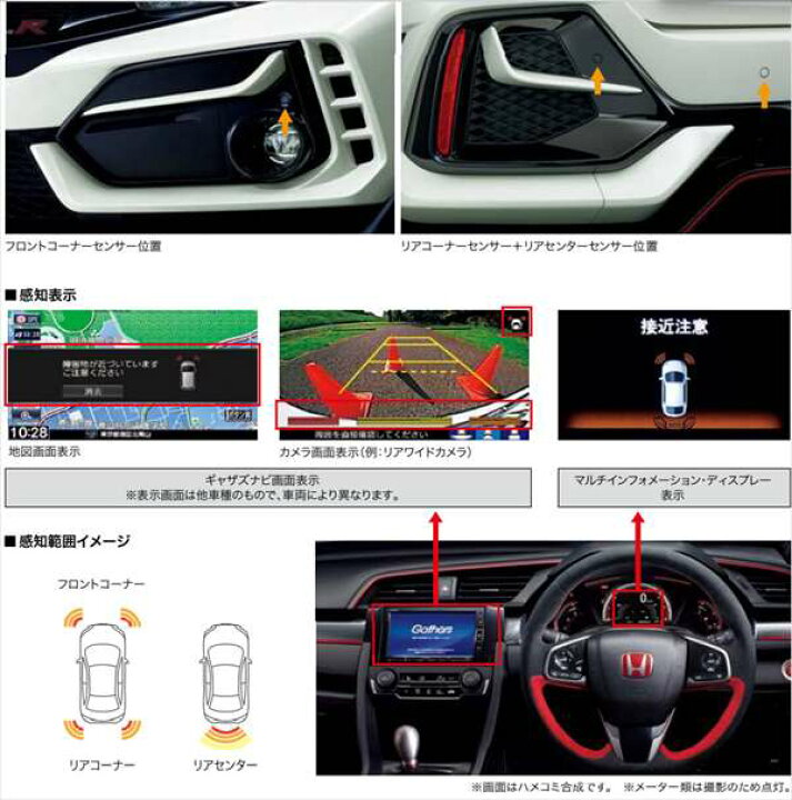 楽天市場】シビック タイプR パーキングセンサー（4センサーの場合）用 