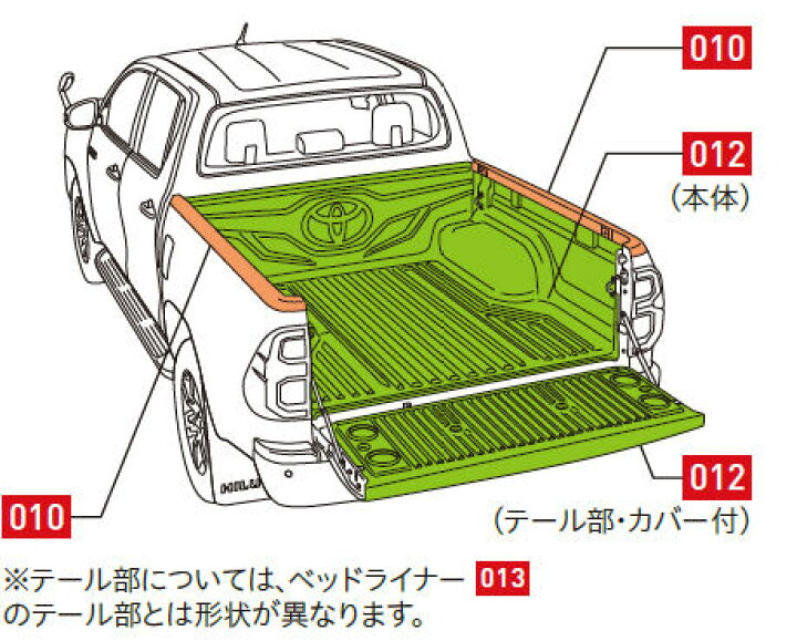 楽天市場】『ハイラックス』 純正 GUN125 ベッドライナー 本体のみ 