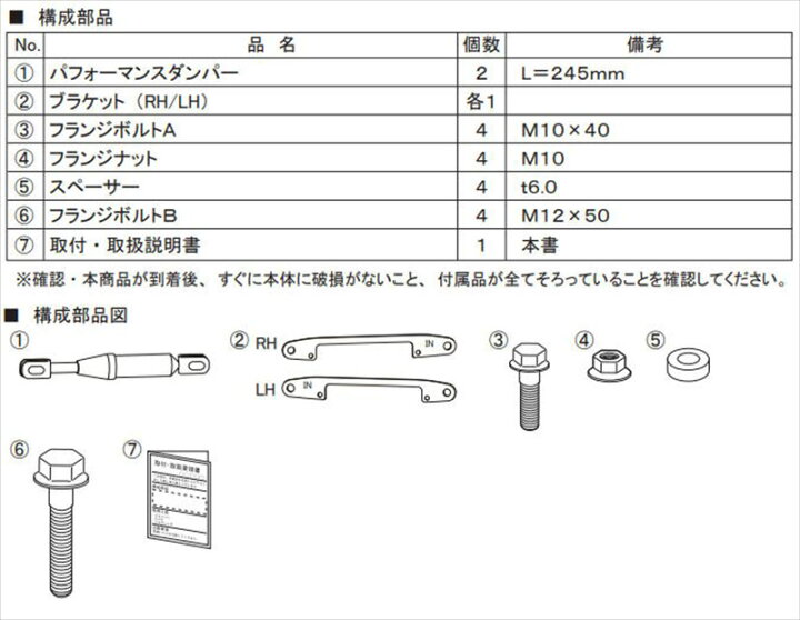 楽天市場】GR PARTS パフォーマンスダンパーセット（室内用） ※GAS車用 