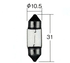 タクティー 車内灯 方向指示灯用 (ムーン フラッシャーランプ) 品番[ V91191214 ] 形/色 T10×31 一般用 1個『メール便可能』