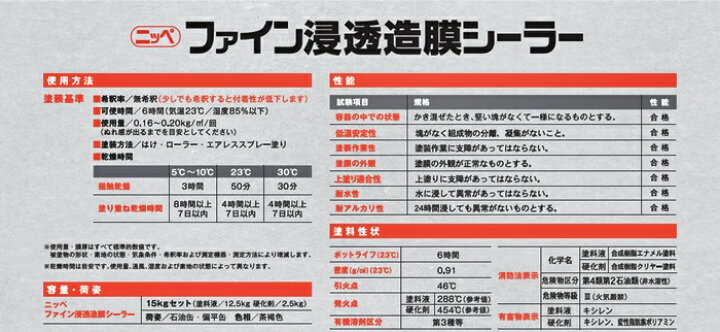 楽天市場】【送料無料】ファイン浸透造膜シーラー（2液形造膜エポキシ ニッペ ファイン浸透造膜シーラー 12.5kg