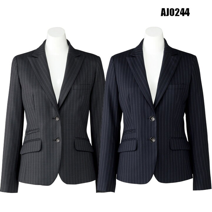 楽天市場】事務服 レディース ジャケット AJ0244 ストライプ 長袖 