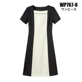 エステユニフォーム ワンピース WP767 ドレス 半袖 バイカラー ワンピ レディース 女性用 制服 ユニフォーム サロン