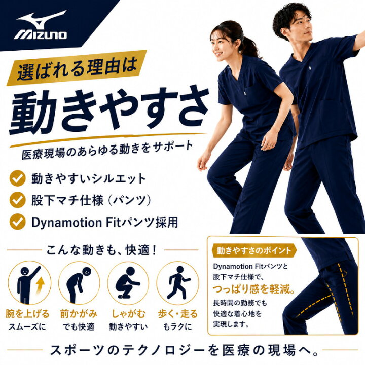 楽天市場】白衣 スクラブ ミズノ 医療 上下セット mizuno MZ-0021 MZ 