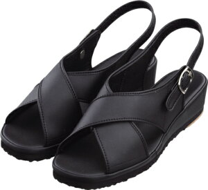 富士ゴムナース ナースシューズ オフィス サンダル 黒 売れ筋 人気 立ち仕事 靴 疲れにくい軽量タイプ ブラック | ナース服 制服 ナースサンダル 看護師 疲れない 医療用シューズ オフィスサ