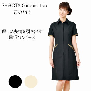 ◆P5倍10/30限定◆エステ ユニフォーム 制服 白衣 ワンピース サロン エステティシャン ヒーリング 半袖 E-3134 シロタコーポレーション shirota|シロタ エステティック エステサロン ユニホーム