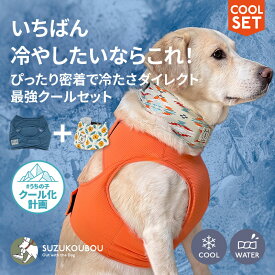 【セット限定400円OFF】犬 犬服 夏服 ひんやり 冷たい 接触冷感 クール クールネック クールバンダナ 小型犬 中型犬 大型犬 冷える 冷やす 保冷剤 おしゃれ かわいい 暑さ対策すず工房 SUZUKOUBOU2026アジャストクール クールネックセット【なめても安全な保冷剤付き】