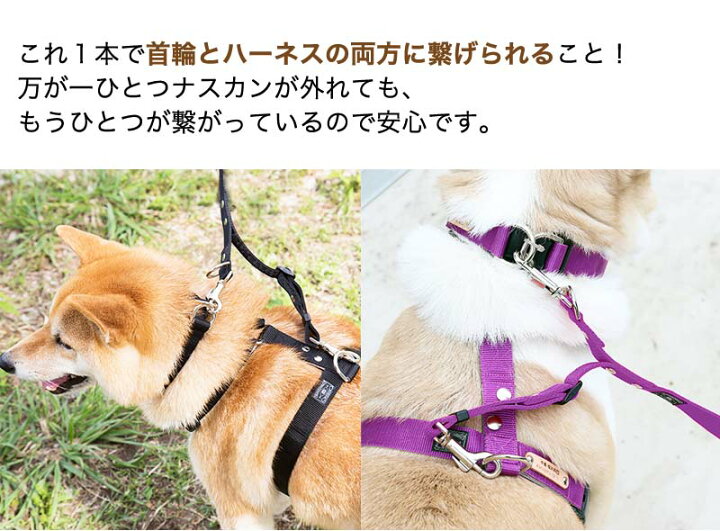 楽天市場 犬 肩掛けリードパーツ ショルダーリードパーツ 2頭引き ハンズフリー 迷子防止 脱走防止 小型犬 中型犬 大型犬 日本製 カラフル ベーシック ダブルパーツ持ち手なし 単品 犬猫の首輪店 すず首輪製作工房