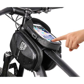 自転車スマホホルダー トップチューブバッグ 自転車バッグ フロントバッグ スマホバッグ 大容量収納 簡単装着 サイクリング サイクリングバッグ 小物収納 工具入れ 防撥水 スマートフォン スマホポーチ 収納 ロードバイク 自転車用品 アウトドア aaa