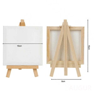 張りキャンバス 装飾 絵画 水彩画 油絵 正方形 画材 油絵10*10cm ミニサイズ イーゼル付き 水彩絵・アクリル絵・油絵に適用 ファーストアート フィンガーアート