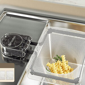 三角コーナー 水切りネットホルダー 吸盤式 使い捨て 水切りネット 100枚付き キッチンドレイン キッチンネットホルダー 排水口 三角コーナーいらず 浮かせる 本体 四角コーナー シンク ゴ