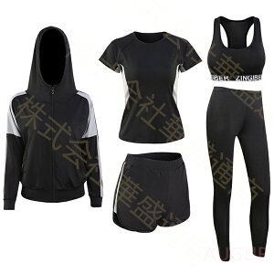 ランニングウェア レディース 5点セット トレーニングウェア 上下 スポーツウェア 女性 かわいい フィットネス 女性用 ピラティス 長袖 おしゃれ セットアップ ヨガウェア ウォーキング tシ