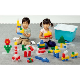 ソフトブロック・クリアカラー カラフル やわらかい ブロック 知育 幼稚 保育園 EVA製 60590