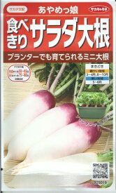 野菜種子　『サカタのタネ』　食べきりサラダ大根タネ　あやめっ娘　3ml袋詰　【送料込み】