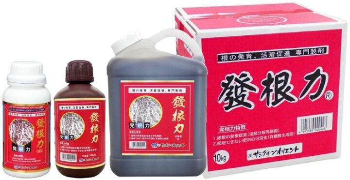 楽天市場】肥料 根の発根・活着保護剤「発根力」500ml／1L／10kg（サン 