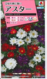 花種子 アスター「トゥモロー ミックス」0.3ml（タキイ種苗）【送料込み】 トゥモローミックス 蝦夷菊 エゾギク 薩摩菊 サツマギク 春まき 秋まき 農林水産省登録品種（品種名：TA803・TA804）