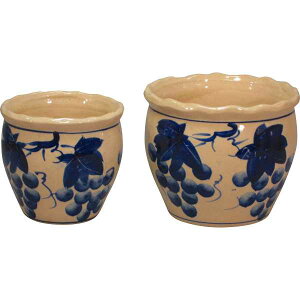 |陶器植木鉢2点セット|P03/2SBB プレゼント お祝い 誕生日祝い 敬老の日 母の日 父の日 自家消費にも