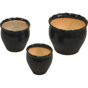 |陶器植木鉢3点セット|P03/3SBK プレゼント お祝い 誕生日祝い 敬老の日 母の日 父の日 自家消費にも