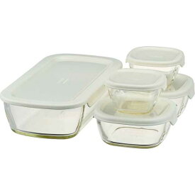 |スタッキング耐熱ガラス製コンテナ＋ミニ角小鉢5個セット|KSTLー3508ーOW プレゼント お祝い 誕生日祝い 敬老の日 母の日 父の日 自家消費にも