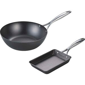 【送料無料】窒化加工 鉄深型フライパン(26cm)&エッグパンセット/プレゼント お祝い 誕生日祝い 敬老の日 母の日 父の日 自家消費にも キッチン用品・食器・調理器具 鍋・フライパン