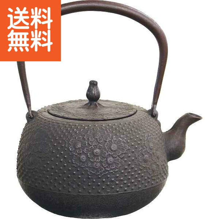 楽天市場】【送料無料】南部鉄器 鉄瓶なつめ形桜（1．8l） ＜H 