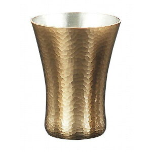 【送料無料】|伝統工芸 槌起 金属加工冷酒カップ胴締刃鎚目(白金)|〈Cu-16〉酒器 記念品 お祝い 御礼 叙勲祝い 叙勲記念 高額記念品【szt】 銅器 カップ・タンブラー 石高和弘