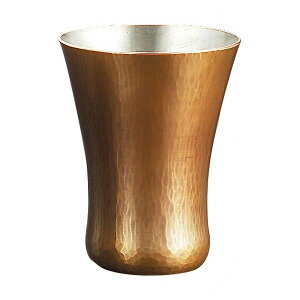 【送料無料】|伝統工芸 槌起 金属加工冷酒カップ胴締ならし目|〈Cu-18〉酒器 記念品 お祝い 御礼 叙勲祝い 叙勲記念 高額記念品【szt】 銅器 カップ・タンブラー 石高和弘