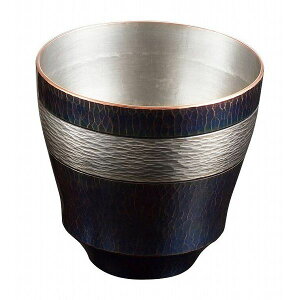 【送料無料】|伝統工芸 槌起 金属加工焼酎カップゴザ目紫金色(大)|〈Cu-G-13〉酒器 記念品 お祝い 御礼 叙勲祝い 叙勲記念 高額記念品【szt】 銅器 カップ・タンブラー 石高和弘