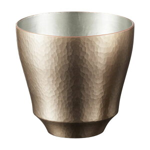 【送料無料】|伝統工芸 槌起 金属加工焼酎カップ白金(特大)|〈Cu-G-8-1〉酒器 記念品 お祝い 御礼 叙勲祝い 叙勲記念 高額記念品【szt】 銅器 カップ・タンブラー 石高和弘