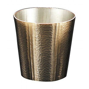 【送料無料】|伝統工芸 槌起 金属加工ロックカップストレート線条文|〈Cu-S-6〉酒器 記念品 お祝い 御礼 叙勲祝い 叙勲記念 高額記念品【szt】 銅器 カップ・タンブラー 石高和弘