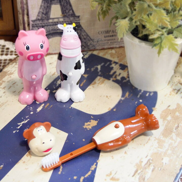 楽天市場 歯ブラシ キッズ アニマル ハブラシ ベビー キッズ 園児 歯磨き ライオン いぬ うし うま カバ きりん さる ぞう トラ ヒョウ ぶた キャラクター カラフル 男の子 女の子 子供用 はぶらし 歯ブラシ 子供 かわいい はぶらし こども バウンスアップ 歯ブラシ