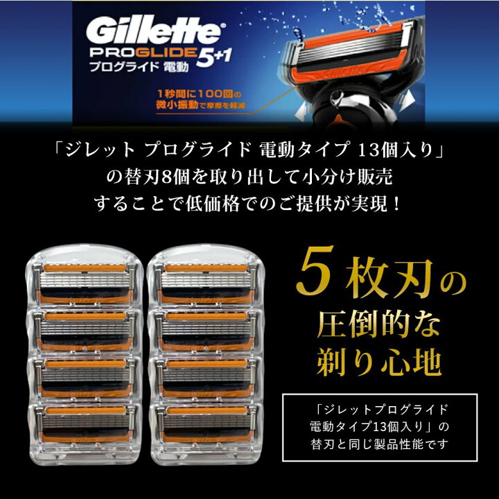 楽天市場】ジレット プログライド 電動 タイプ 替刃 8個 正規品 