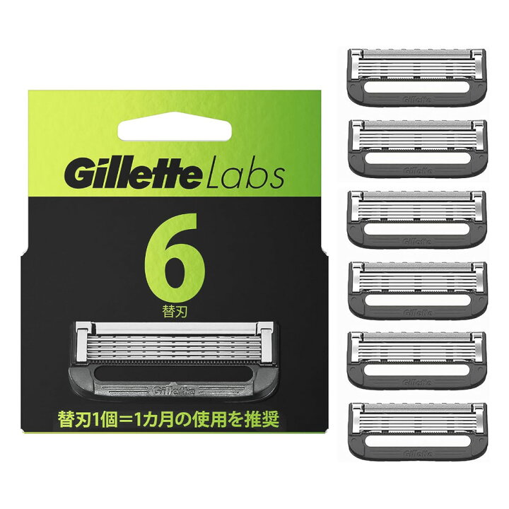 楽天市場】ジレットラボ 替刃 6個 1セット 極薄 5枚刃 交換 替え刃 髭  