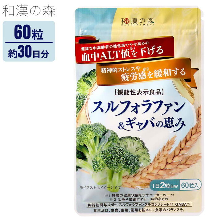 楽天市場】和漢の森 スルフォラファン ギャバの恵み 60粒 サプリ  