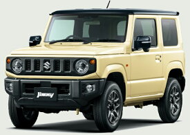 【スズキジムニー新車】スズキジムニーJB64W 5型XC　4AT 4速オートマチックシフォンアイボリーメタリック ブラック2トーンルーフ（2BW）マット、バイザー、8インチナビ、ETC、バックカメラ、インナーミラー型前後ドラレコ装着諸費用込の乗出価格