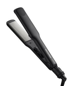 SALONIA サロニア ストレートアイロン ヘアアイロン 35mm 耐熱ポーチ付 海外対応 SL-004 ブラック 送料無料