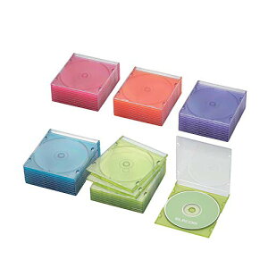 エレコム DVD CDケース プラケース スリム 1枚収納 50枚パック アソート CCD-JSCS50ASO 送料無料