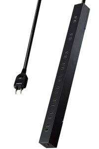 エレコム 電源タップ 10個口 5m 雷ガード ほこりシャッター 【 マグネット 回転脚パーツ 吊り穴 】 スイングプラグ ブラック E 送料無料