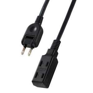 エレコム 電源タップ 延長コード 3個口 3m スイングプラグ 極性対応 (N極対応) PSE技術基準適合 ブラック ECT-4030B 送料無料