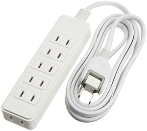 エレコム 電源タップ 配線しやすい180°スイングプラグ 6個口 2m ホワイト T-S02-2620WH 送料無料