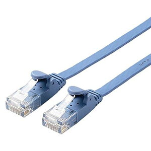 �G���R�� LAN�P�[�u�� CAT6 1m �ܐ܂�h�~�R�l�N�^ �X�[�p�[�t���b�g �u���[ LD-GF2/BU1 ��������