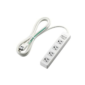 エレコム 電源タップ 3ピン 一括スイッチ 省エネ 4個口 2.5m ホワイト T-T3A-3425WH 送料無料